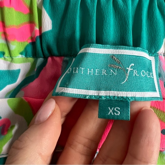 Floral Off-Shoulder Blouse - Pink and Green Southern Frock XS - Picture 4 of 4
